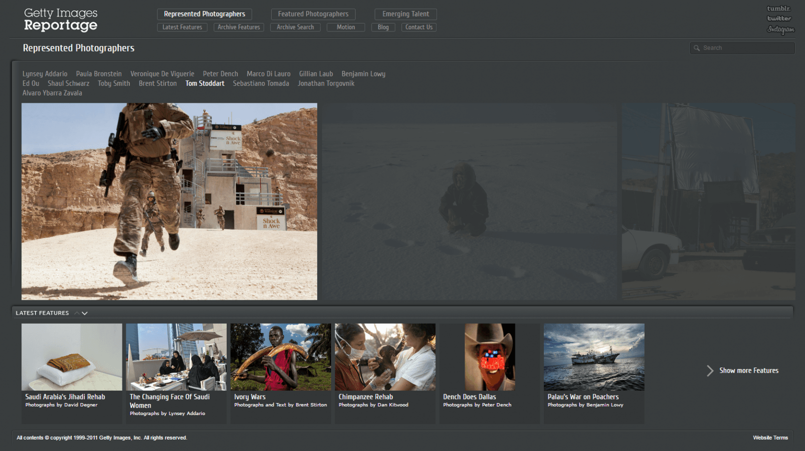 Reportage by Getty Images "Represented Photographers" Page