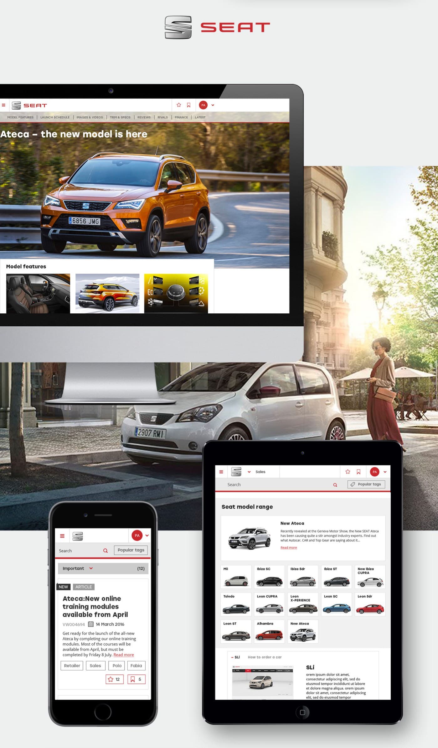 "Desktop" homepage of the Seat brand