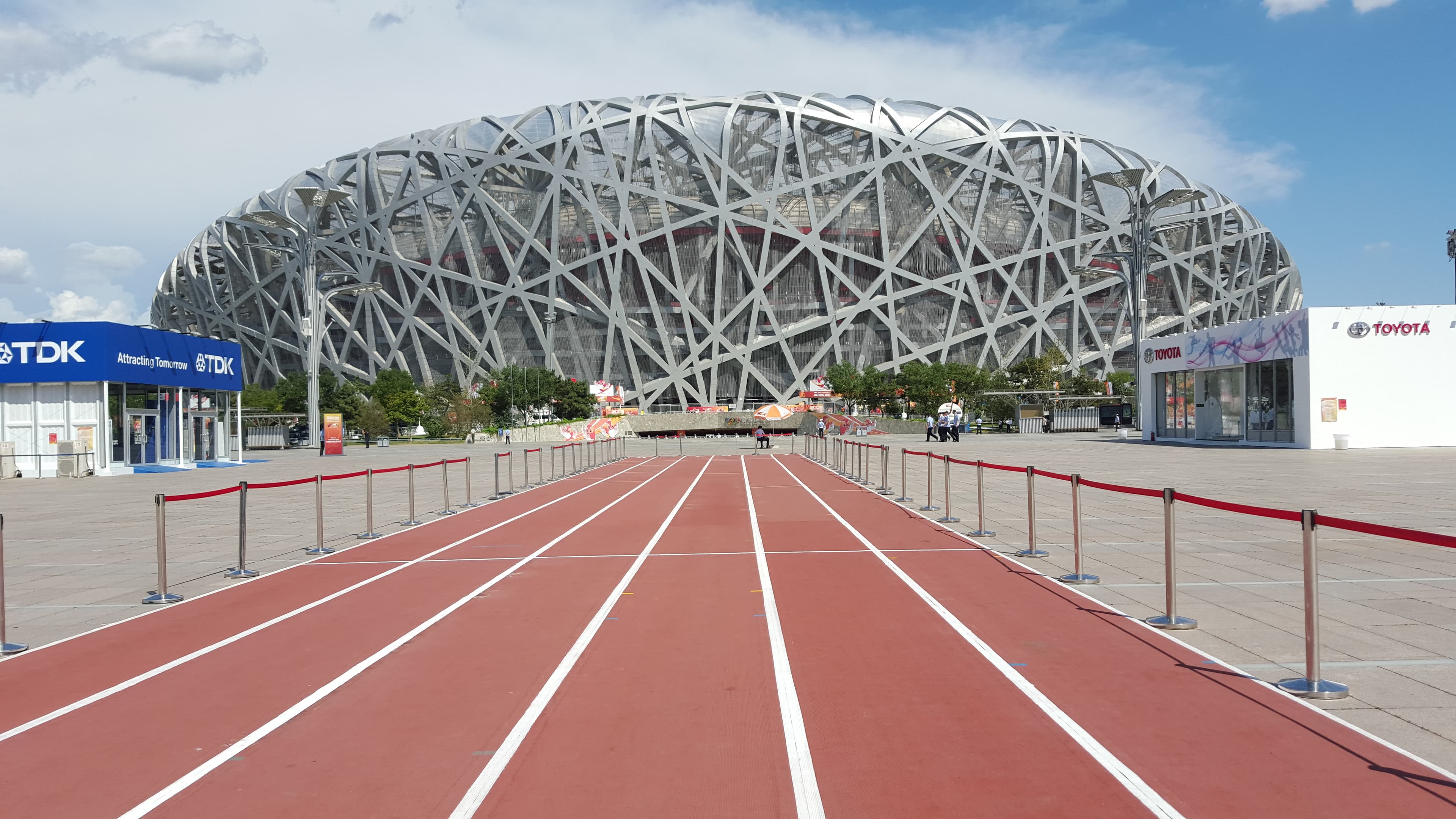 The National Stadium in Beijing, also known as "The Bird's Nest"