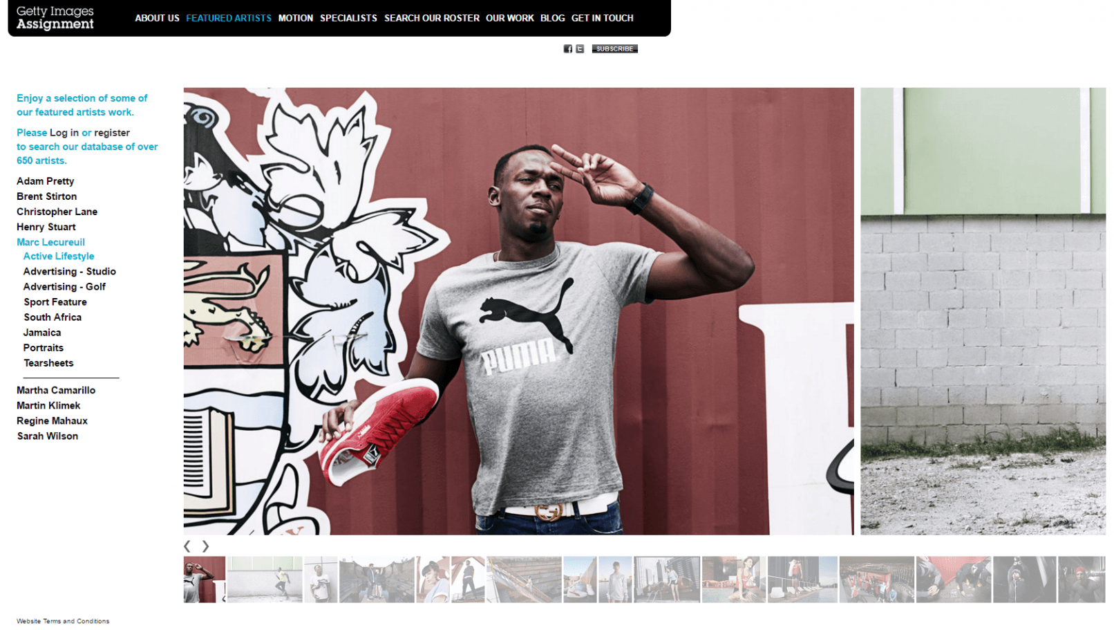 Global Assignment by Getty Images "Featured Artists" Portal Page: Photos by Marc Lecureuil ("Active Lifestyle")