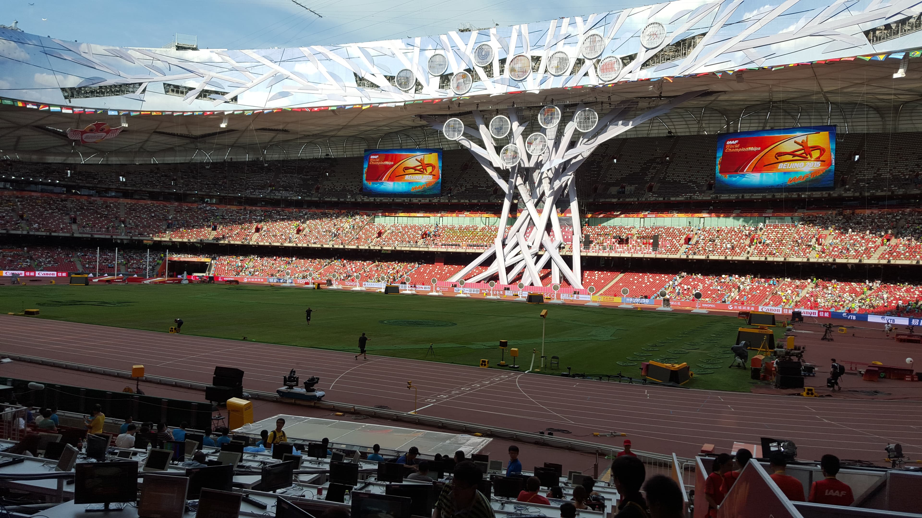 Taking my seat prior to the Beijing 2015 World Championships Opening Ceremony